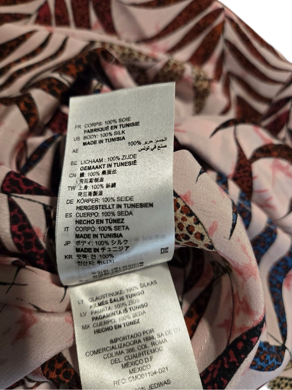 Sandro Paris Koxie Silk Wrap Midi Dress Tropical Print SZ 1 (fits XS/S) - Picture 10 of 10